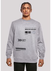 F4NT4STIC Herren Kapuzenpullover "Brave Heart CREWNECK", grau, casual, Gr. XXL, Obermaterial: 50% Baumwolle, 50% Polyester, Pullover, Print