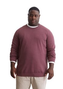 Marc O'Polo MARC O'POLO Herren Rundhalspullover "aus Bio-Baumwoll-Piqué", lila, casual, Gr. XXXL, unifarben, Obermaterial: 100% Baumwolle, Pullover