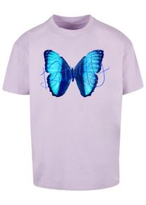 Merchcode Herren T-Shirt "Merchcode Herren Butterfly Blue Heavy Oversized Tee", lila, casual, Gr. XS, bedruckt, 100% Baumwolle, Shirts