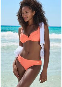 Sunseeker Damen Bügel-Bikini-Top "Loretta", orange, Gr. 36, unifarben, Strukturmuster, Polyamid, Bikini-Oberteile, mit Strukturmuster