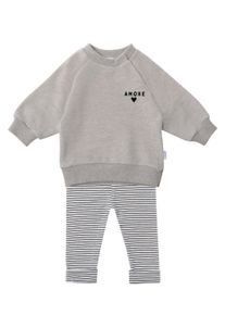 Liliput Kinder Sweatanzug "Amore", grau, Gr. 98, bedruckt, 80% Baumwolle, 20% Polyester, Sportanzüge, mit niedlichem Frontprint