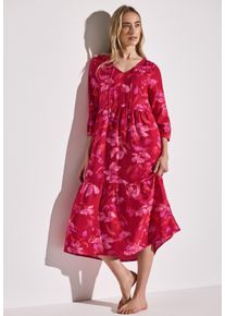 Street One Damen Tunikakleid, rot, casual, Gr. 40, bedruckt, Web, Obermaterial: 88% Viskose, 12% Polyamid, Kleider, mit Volants