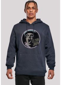 F4NT4STIC Herren Kapuzenpullover "Elton John Vintage Circle", blau, casual, Gr. XS, Obermaterial: 65% Baumwolle, 35% Polyester, Pullover, Premium