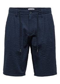 Only & Sons ONLY & SONS Herren Shorts "ONSLEO LIFE 0009 SEERSUCKER SHORTS NOOS", blau, modisch, Gr. S, unifarben, Web, Obermaterial: 100% Baumwolle, Hosen