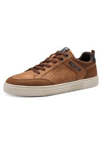 Marco Tozzi Herren Plateausneaker, Gr. 44, braun, Lederimitat, Textil, mehrfarbig, sportlich, Schuhe, Freizeitsch, Halbschuh, Schnürschuh mit