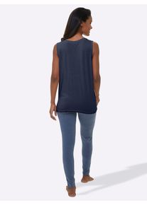 wäschepur WÄSCHEPUR Damen Pyjamaoberteil "Schlafanzug-Shirt", Gr. 36, blau, 50% Baumwolle, 50% Modal, unifarben, Shirts