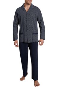 Götzburg GÖTZBURG Herren Pyjama "Manhattan", Gr. 54, blau, Single Jersey, Obermaterial: 100% Baumwolle, bedruckt, gemustert, klassisch, Homewear-Sets,