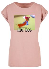 ABSOLUTE CULT Herren T-Shirt "ABSOLUTE CULT Damen Ladies Tom and Jerry - Hot Dog T-Shirt", rosa, casual, Gr. L, bedruckt, 100% Baumwolle, Shirts
