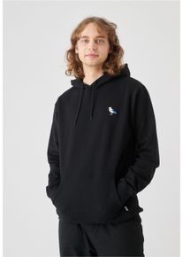 Cleptomanicx Herren Kapuzensweatshirt "Hooded Embro Gull 2", schwarz, casual, Gr. XL, bestickt, 100% Baumwolle, Sweatshirts, im klassischen Design