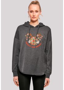 F4NT4STIC Damen Kapuzenpullover "Bright Weihnachten Disco Deer", grau, casual, Gr. S, Obermaterial: 100% Baumwolle, Pullover, Premium Qualität,