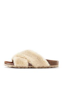Lascana Damen Pantolette "Hausschuh, Mule, Sandale, offener Schuh", Gr. 36, beige, Obermaterial: 100% Synthetik. Futter: 100% Lederimitat. Decksohle:
