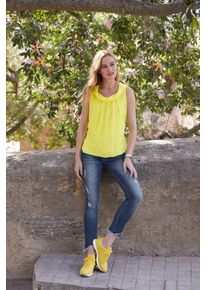Heine Damen Blusentop, gelb, Gr. 36, unifarben, 100% Polyester, Blusen