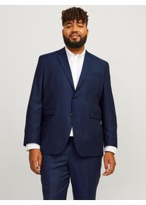 Jack & Jones PlusSize Herren Sakko "JPRSOLARIS BLAZER NOOS PLS", blau, modisch, Gr. 62, JACK & JONES PLUSSIZE, unifarben, Web, Obermaterial: 59% Polyester, 24% Wolle, 16%