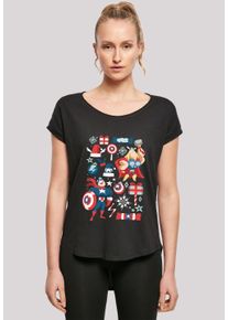 F4NT4STIC Damen T-Shirt "Marvel Thor And Captain America Christmas Day", schwarz, casual, Gr. S, Obermaterial: 100% Baumwolle, Shirts, Damen,Premium