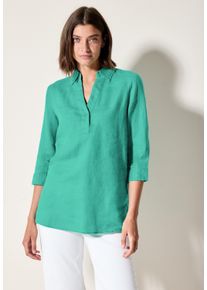 Cecil Damen Klassische Bluse, grün, casual, Gr. XS, unifarben, Web, 100% Leinen, Blusen, mit 3/4 Ärmeln