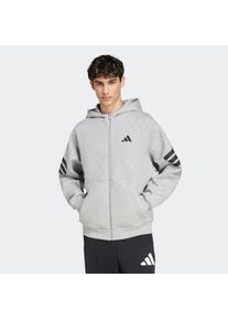 Herren Kapuzensweatshirt "M FI 3S FZ", grau, sportlich, Gr. M, adidas Sportswear, Obermaterial: 67% Polyester, 33% Baumwolle, Sweatshirts