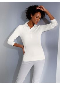 Damen Poloshirt "Pima-Baumwoll-Poloshirt", weiß, Gr. 36, CREATION L PREMIUM, unifarben, 95% Baumwolle, 5% Elasthan, Shirts