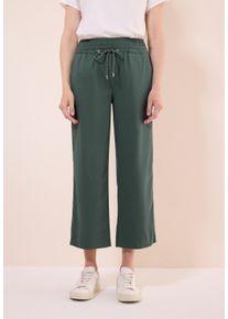 Cecil Damen Culotteschwarz balmy khaki, casual, Gr. L, unifarben, Web, Stoff, 66% Baumwolle, 30% Polyester, 4% Elasthan, Hosen, High Waist
