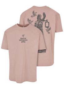 Herren T-Shirt "Upscale by Mister Tee Herren Justice Oversize Tee", rosa, casual, Gr. S, UPSCALE BY MISTER TEE, bedruckt, 100% Baumwolle, Shirts