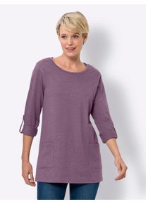 Classic Basics Damen Longshirt "Longshirt", lila, Gr. 46, meliert, 50% Baumwolle, 50% Polyester, Shirts