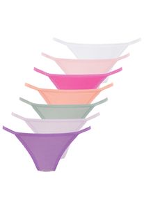Vivance Damen String, Gr. 32, bunt, Single Jersey, Obermaterial: 95% Baumwolle, 5% Elasthan. Spitze: 80% Polyamid, 20% Elasthan, unifarben,