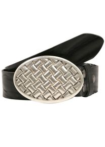 Damen Ledergürtel, schwarz, casual,modisch, Gr. 90, RETTUNGSRING BY SHOWROOM 019, unifarben, Leder, Gürtel, mit austauschbarer Schließe »Oval