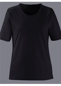 Casual Looks Damen Rundhalsshirt "Shirt", schwarz, Gr. 40, unifarben, 100% Baumwolle, Shirts