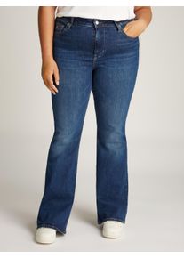 Damen Schlagjeans "CRV SYLVIA HGH FLR", blau, casual, Gr. 36, Tommy Jeans CURVE, unifarben, Web, Obermaterial: 92% Baumwolle, 4% Elasthan, 4%
