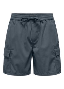 Only & Sons ONLY & SONS Herren Cargoshorts "ONSKAL CARGO 0287 SHORTS CS"turbulence, modisch, Gr. M, unifarben, Web, Obermaterial: 100% Baumwolle, Hosen