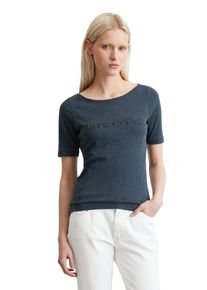 Marc O'Polo MARC O'POLO Damen T-Shirt "aus weichem Slub-Jersey"muted blau, Basic, Gr. XXL, unifarben, Obermaterial: 100% Baumwolle, Shirts
