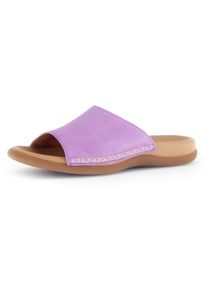 Gabor Damen Pantolette, Gr. 44, lila, Ziegenveloursleder, unifarben, casual, Schuhe, Keilabsatz, Sommerschuh mit Best Fitting-Ausstattung