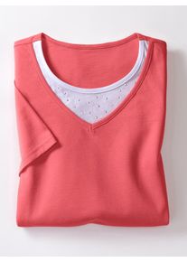 Classic Basics Damen Kurzarmshirt "2-in-1-Shirt", orange, Gr. 44, unifarben, 100% Baumwolle, Shirts