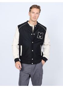 Mustang Herren Lederjacke "31022263", schwarz, Gr. M, Obermaterial: 100% Wolle / Ärmel: 100% Lammleder / Futter: 60% Polyester 35% Baumwolle /