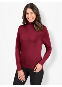 Inspirationen Damen Rollkragenpullover "Pullover", rot, Gr. 36, unifarben, 55% Baumwolle, 45% Viskose, Pullover
