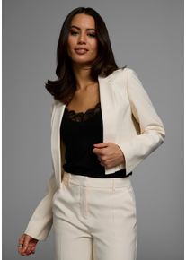 HECHTER PARIS Damen Kurzblazer, beige, feminin, Gr. 44, unifarben, Obermaterial: 90% Viskose, 10% Elasthan, Blazer, in modischer Cropped-Form