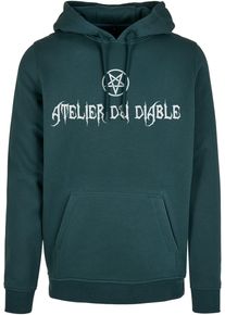 MisterTee Herren Kapuzensweatshirt "MisterTee Herren Atelier Du Diable Hoody", grün, Gr. S, bedruckt, 100% Baumwolle, Sweatshirts