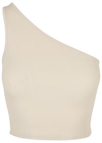 Urban Classics Herren Muskelshirt "Urban Classics Damen Ladies Cropped Asymmetric Top", beige, casual, Gr. 4XL, unifarben, 97% Baumwolle, 3%