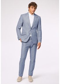 Roy Robson Herren Hosenanzug "Slim Fit", blau, Gr. 44, 35% Schurwolle, 30% Baumwolle, 26% Viskose, 7% Leinen, 2% Elasthan, Anzüge