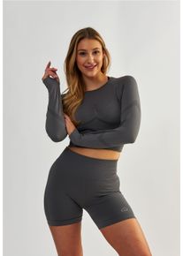 BESHAPED Damen Langarmshirt "Power Up", grau, Gr. S, unifarben, 90% Nylon, 10% Elasthan, Shirts, mit atmungsaktiver Eigenschaft
