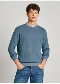 Pepe Jeans Herren Rundhalspullover "CRAIG", blau, casual, Gr. XXL, Strick, Obermaterial: 100% Baumwolle, Pullover, in gewaschener Optik