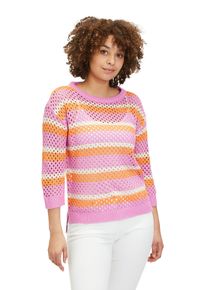 Betty Barclay Damen Strickpullover "Betty Barclay Grobstrick-Pullover mit Streifen", pink, casual, Gr. 38, Strick, Obermaterial: 100% Polyacryl.,