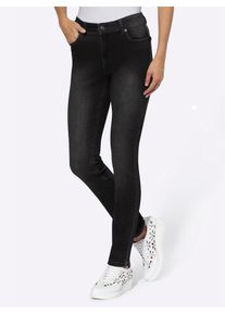 Heine Damen Push-up-Jeans, schwarz, Gr. 22, unifarben, 62% Baumwolle, 24% Polyester, 13% Lyocell, 1% Elasthan, Jeans