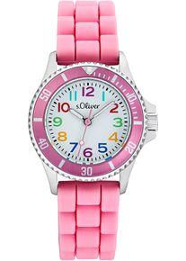 s.Oliver Kinder Quarzuhr, pink, Armbanduhren, Armbanduhr, Kinderuhr, Mädchen, Silikonarmband, Geschenkidee