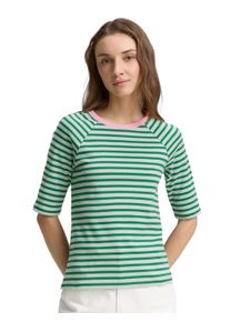 Damen Rundhalsshirt, grün, casual, Gr. XL, Tom Tailor Denim, gestreift, Jersey, Obermaterial: 100% Baumwolle, Shirts, mit Streifen-Muster