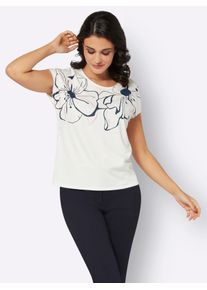 CRÉATION L CREATION L Damen Kurzarmshirt "Shirt", rosa, Gr. 36, gemustert, mehrfarbig, geblümt, bedruckt, 95% Viskose, 5% Elasthan, Shirts