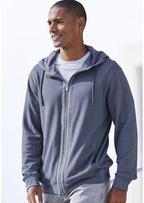 Herren Kapuzensweatjacke, blau, sportlich, Gr. S, AUTHENTIC LE JOGGER, unifarben, Sweatware, Obermaterial: 60% Baumwolle, 40% Polyester, Sweatjacken,