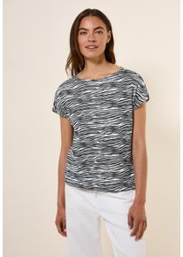 Cecil Damen T-Shirtvolcanic grau, casual, Gr. XXL, bedruckt, Web, 50% Baumwolle, 50% Modal , Shirts, Feel Good Fit
