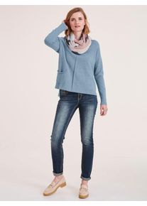 Heine Damen Strickpullover "Pullover", blau, Gr. 34, unifarben, 45% Viskose, 30% Polyamid, 25% Polyester, Pullover