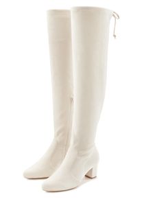 Lascana Damen Overkneestiefel, Gr. 42, beige, Obermaterial: 100% Textilmaterial. Futter: 100% Textilmaterial. Decksohle: 100% Lederimitat. Laufsohle: