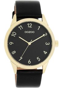 Oozoo Damen Quarzuhr, schwarz, Armbanduhren, Armbanduhr, Damenuhr, Herrenuhr, Lederarmband, analog